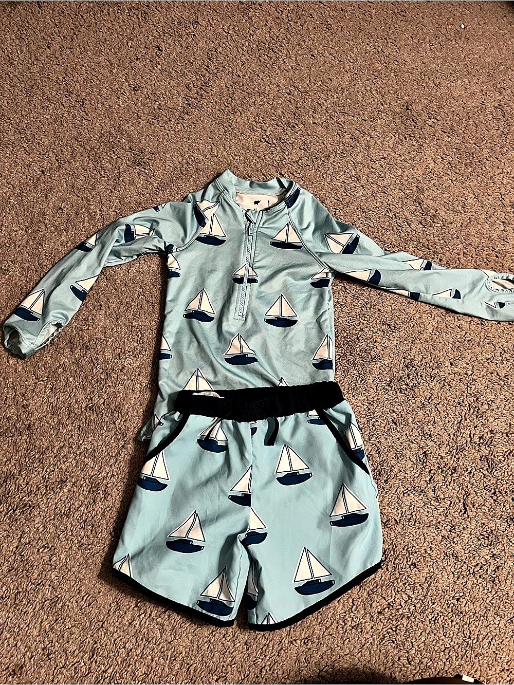 monica + andy Sailboat Print One-Piece Size 3T Like New